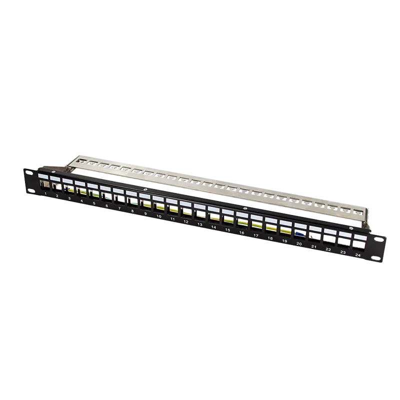 Panou de distribuție Logilink 24 porturi Keystone negru pentru rack