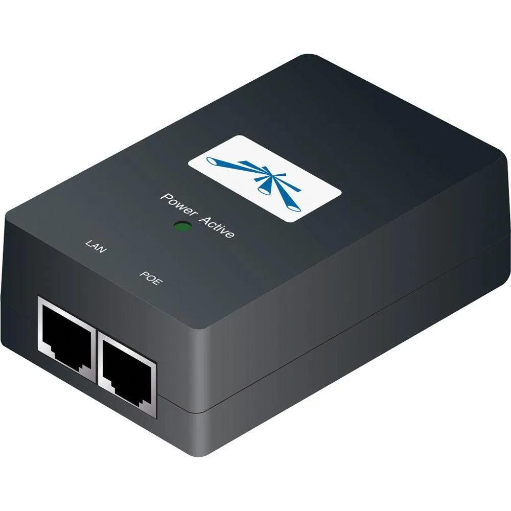Injector PoE Ubiquiti POE-48-24W-G cu carcasă metalică și 2 porturi
