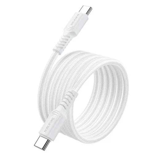 Cablu USB-C Borofone BX116 alb, 60W, 1 metru