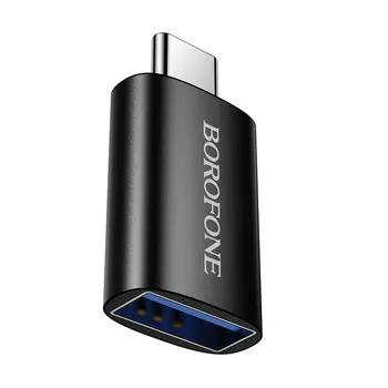 ADAPTOR Borofone "BV26C" , USB 3.0 (M) to USB Type-C (T), corp metalic, negru "6941991123962" (timbru verde 0.18 lei)