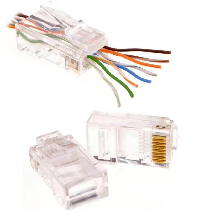 Mufe RJ45 UTP Cat.6 passthrough EMTEX, pachet 100 bucăți