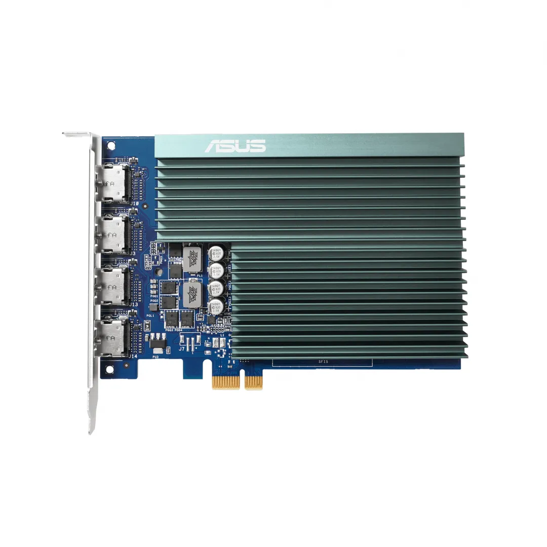 Placă video ASUS GeForce GT 730 cu 4 ieșiri HDMI și memorie GDDR5