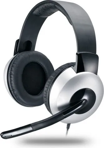 Căști gaming Genius HS-05A negru și argintiu cu microfon pe brat