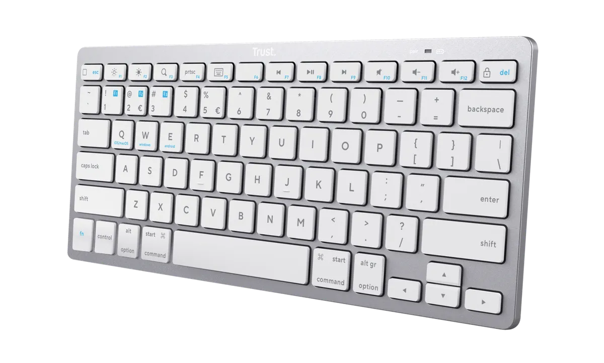 Tastatura wireless Trust alb cu design modern