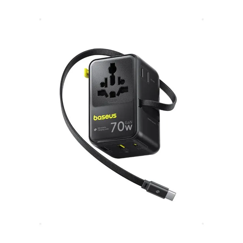Încărcător universal Baseus EnerCore 70W cu 2 priza AC și porturi USB