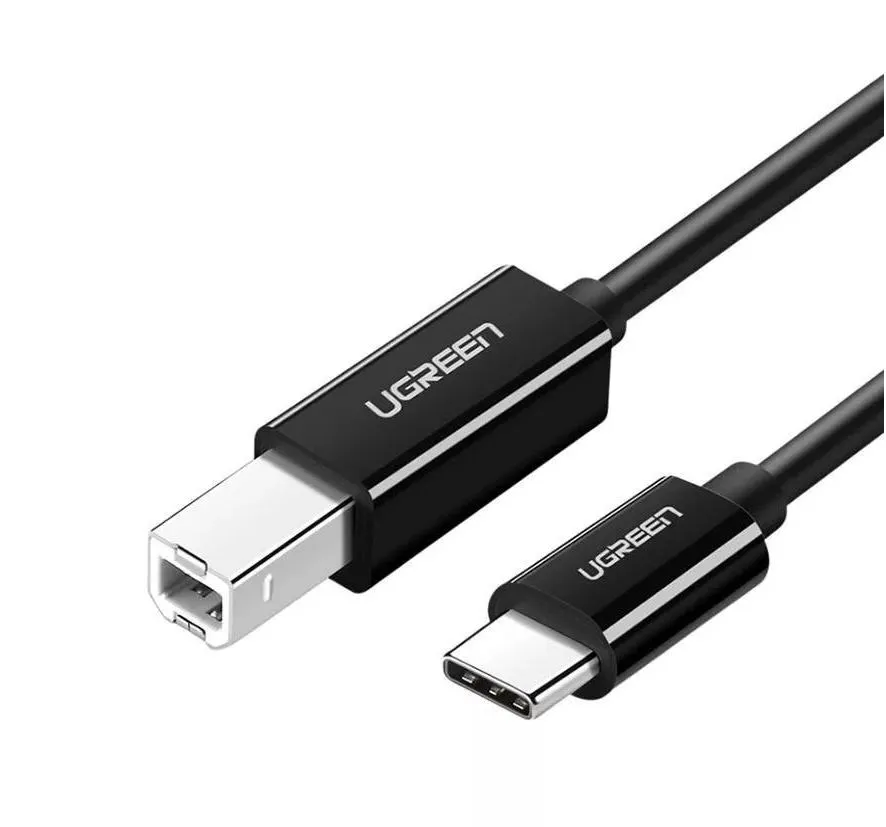 CABLU USB Ugreen pt. imprimanta, "US241" USB Type-C (T) la USB 2.0 Type-B (T), 1m, negru, "80811" (timbru verde 0.08 lei) - 6957303888115