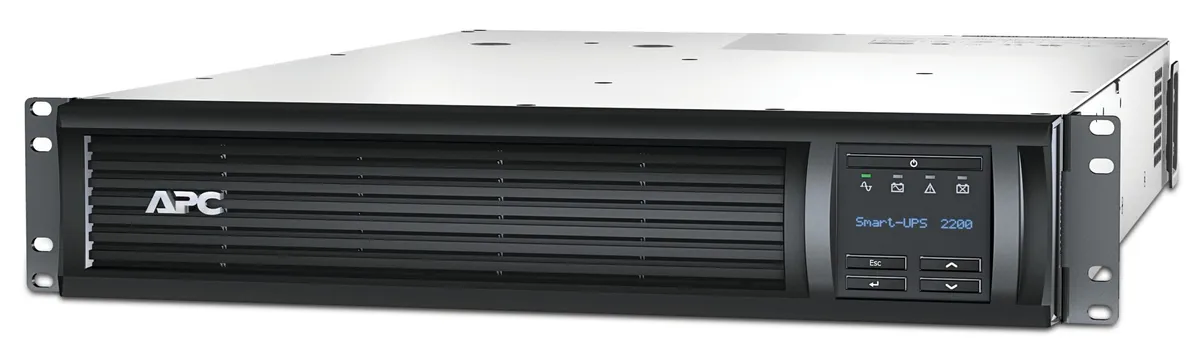 UPS APC Smart-UPS SMT 2200VA negru cu display LCD și conectori IEC