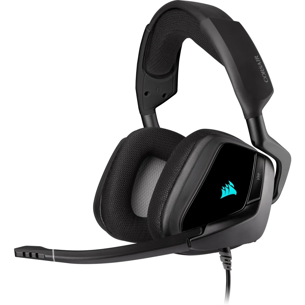Căști gaming Corsair Void RGB Elite negre cu fir și microfon pe brat