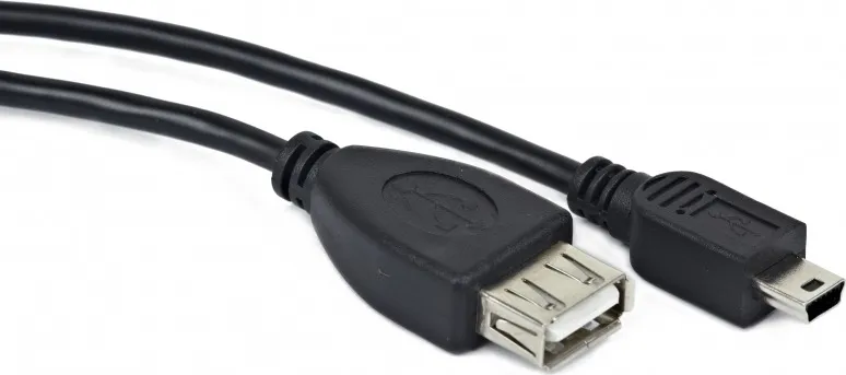 Cablu adaptor OTG Gembird Mini-USB la USB 2.0, negru, 15cm