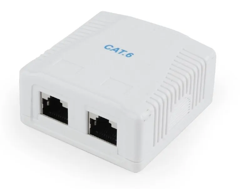 Priză RJ45 Cat6 FTP albă cu 2 porturi Gembird