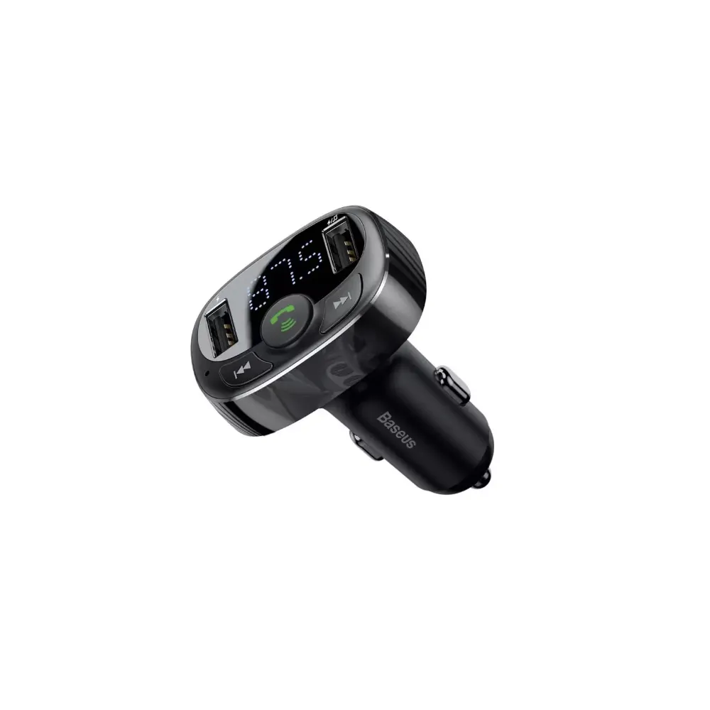 Modulator FM auto Baseus T-Typed cu Bluetooth și porturi USB