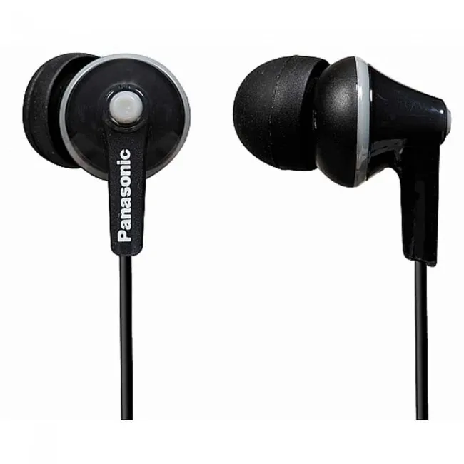 Căști in-ear Panasonic RP-HJE125E-K cu 3 mărimuri dopuri silicon