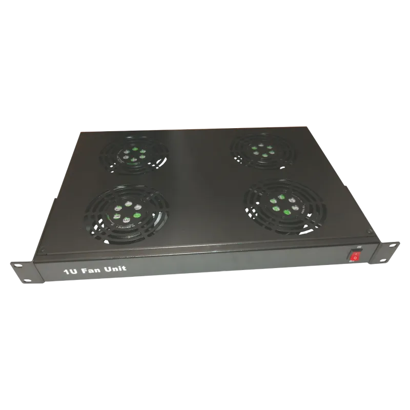Ventilator rack 4 fan negru 1U Dateup pentru servere