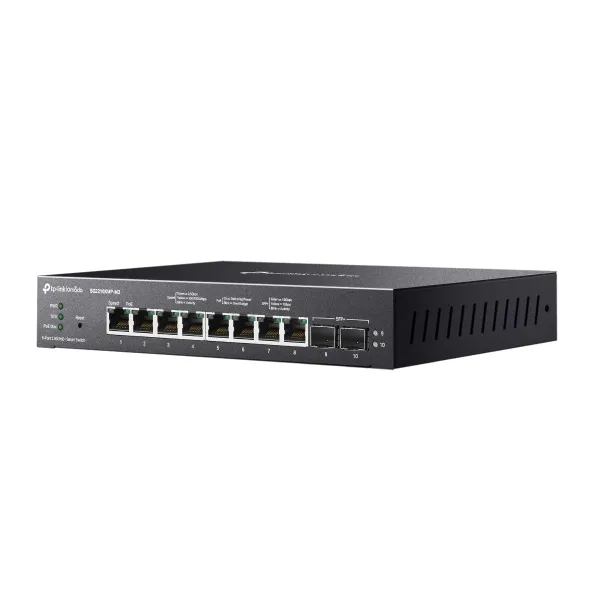 Switch gestionat TP-Link Omada SG2210XMP-M2 cu 8 porturi PoE+ și 2 porturi SFP+
