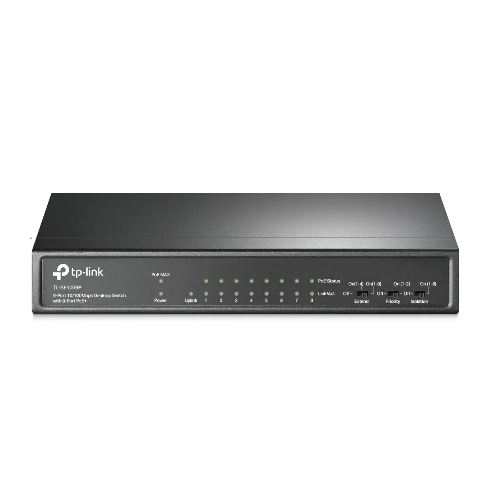 Switch PoE TP-Link TL-SF1009P cu 9 porturi și carcasă metalică