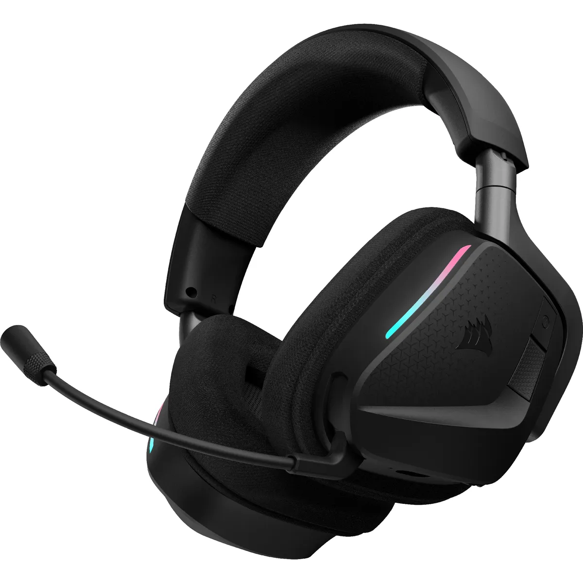 Căști gaming Corsair VOID MAX Wireless V2 cu design carbon și microfon retractabil