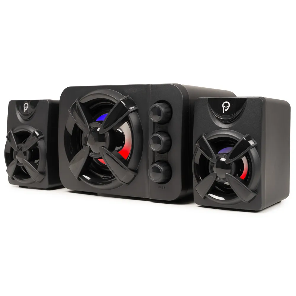 Boxă gaming 2.1 Spacer Thunder negru cu subwoofer MDF și LED