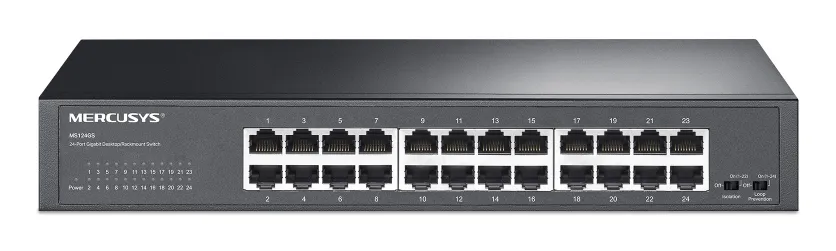 Switch Mercusys 24 porturi Gigabit carcasă metal MS124GS