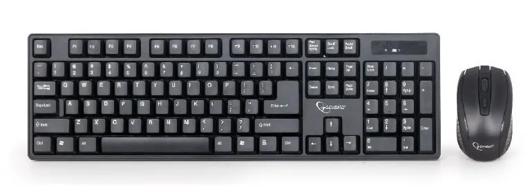 Kit wireless Gembird cu tastatur 104 taste și mouse 1000 DPI, finisaj negru