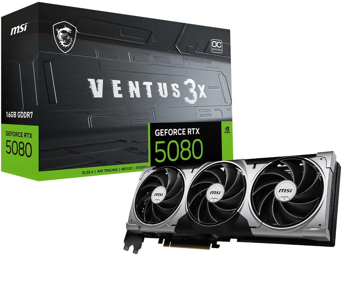 MSI GeForce RTX 5080 16G VENTUS 3X OC "GeForce RTX 5080 16G VENTUS 3X OC"