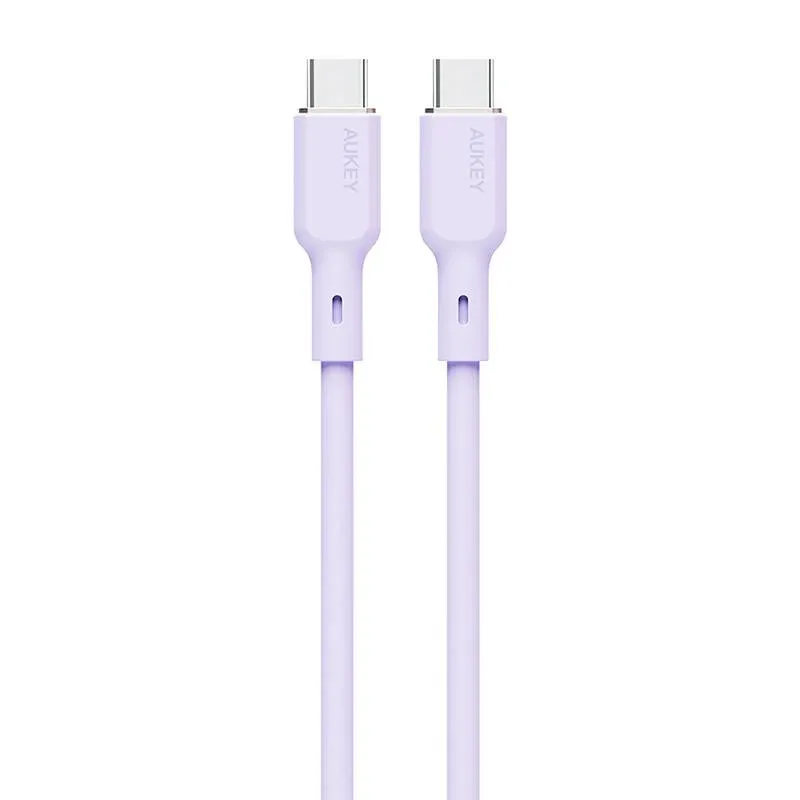 Cablu USB-C Aukey 1.8m culoare mov cu conectori dubli USB Type-C