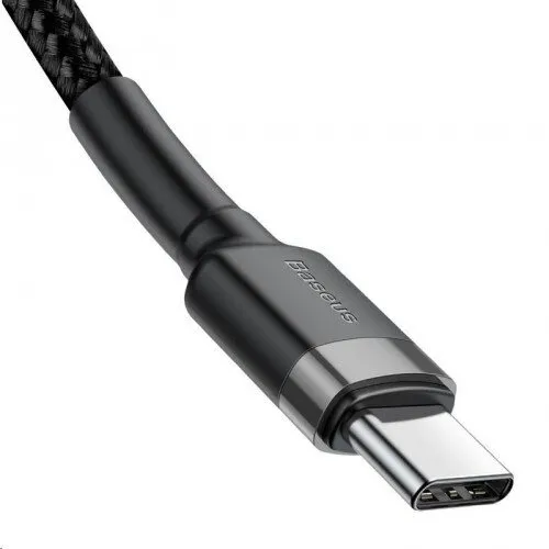 Cablu USB-C Baseus Cafule gri și negru, 2 metri, încărcare 60W