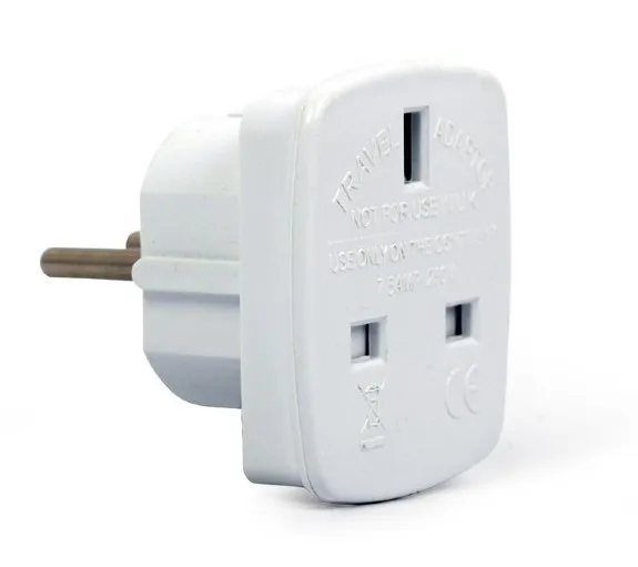 Adaptor priză UK la Schuko Gembird 7.5A culoare albă