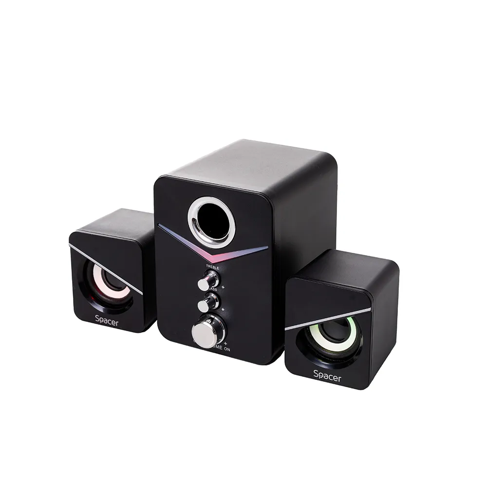 Boxă gaming 2.1 Spacer Tornado neagră cu LED RGB