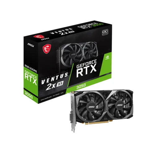 Placă video MSI GeForce RTX 3050 8GB VENTUS 2X XS cu doi ventilatoare
