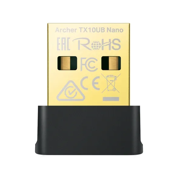 ADAPTOR RETEA TP-LINK AX900, USB extern wireless 2.4 GHz | 5 GHz, 900 Mbps, WI-FI 6 si Bluetooth 5.3 "Archer TX10UB Nano" (timbru verde 0.18 lei)