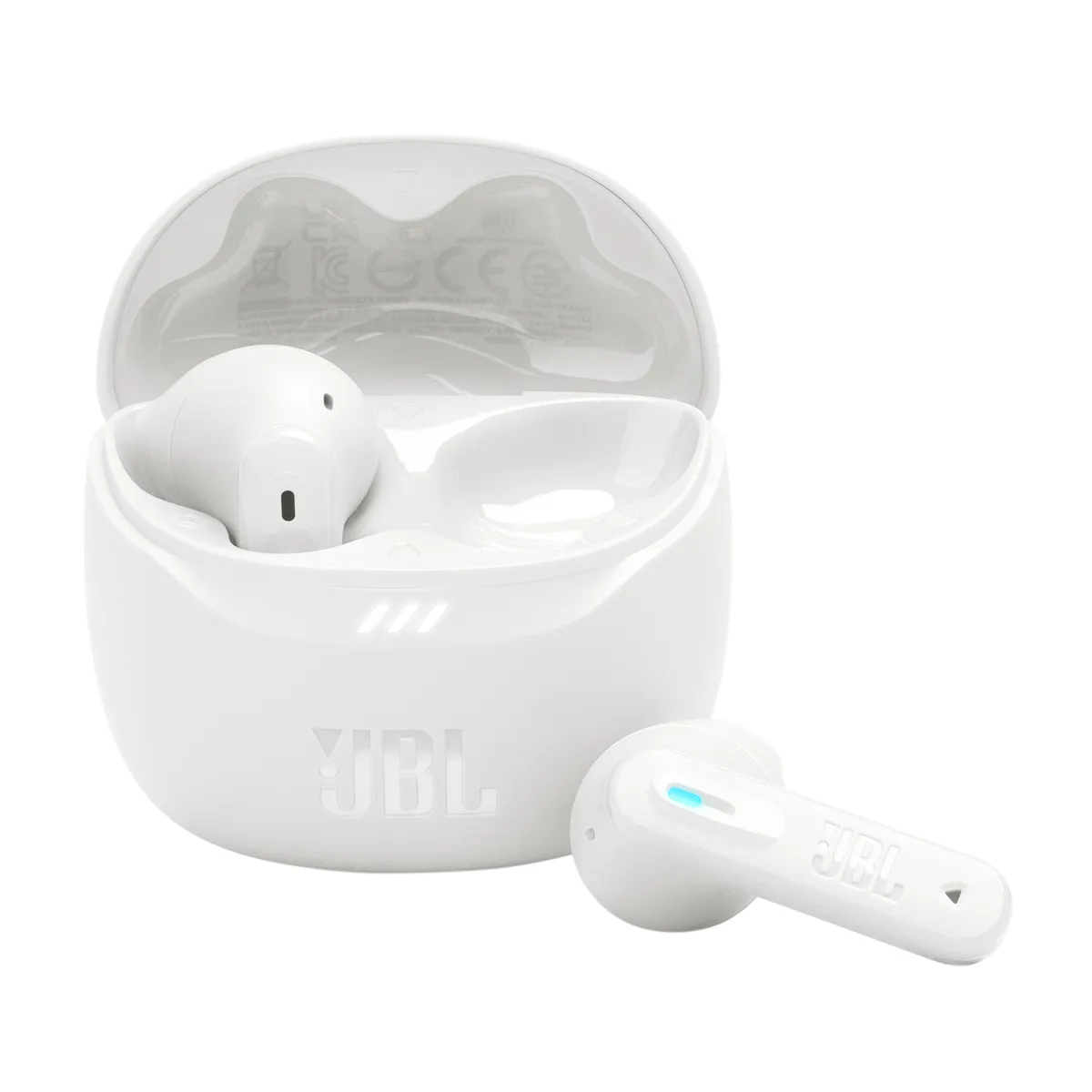 Căști Bluetooth JBL FLEX 2 albe cu design ergonomic