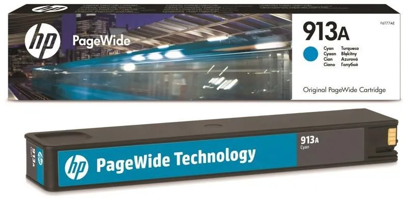 Cartus cerneală original HP 913A cyan pentru PageWide 352 și 377