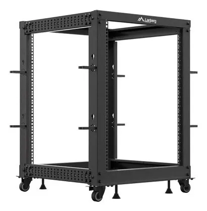 Rack deschis 19 inchi 15U negru Lanberg cu profunzime ajustabilă