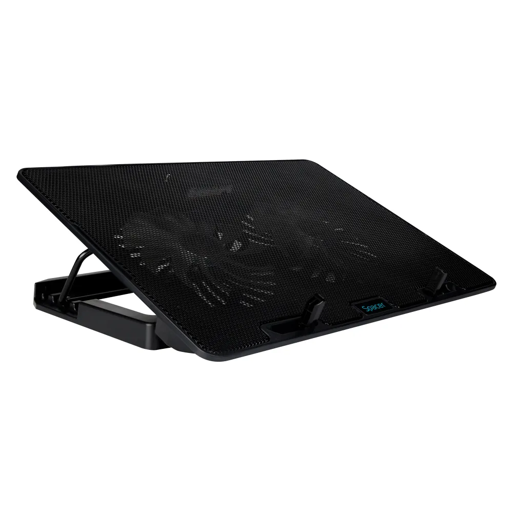 Stand laptop gaming SPACER 17 inch cu 2 ventilatoare negru