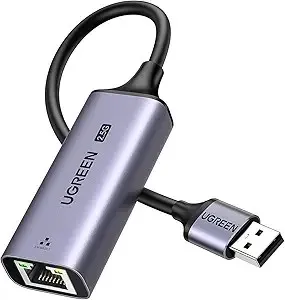 ADAPTOR RETEA Ugreen, "CM648" USB 3.0 to 2.5G RJ-45 LAN Adapter, LED, metalic, gri "25051" (timbru verde 0.18 lei) - 6941876220519