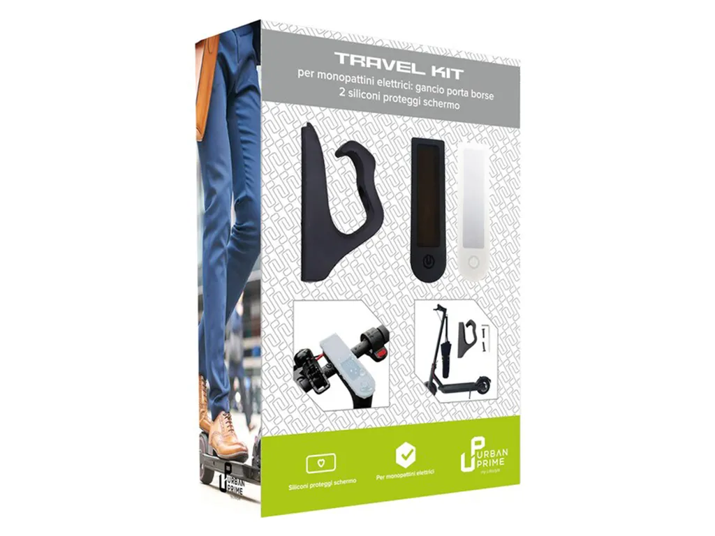 Kit travel Urban Prime cu 2 folii protectoare și carlig de prindere
