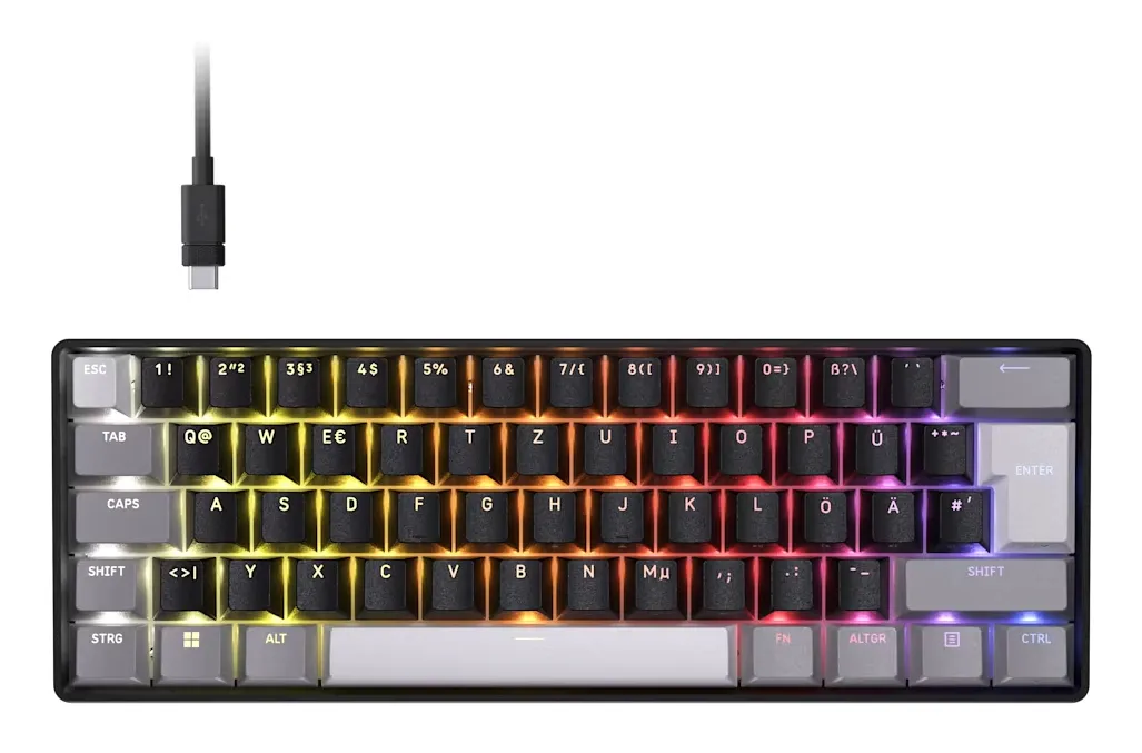 Tastatura mecanică Corsair Clipper Pro Mini 60% compact cu iluminare RGB