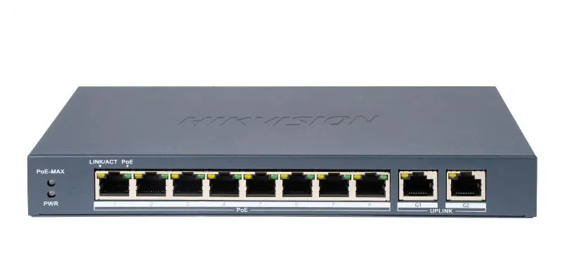 Switch de rețea 8 porturi POE Hikvision DS-3E0310P negru