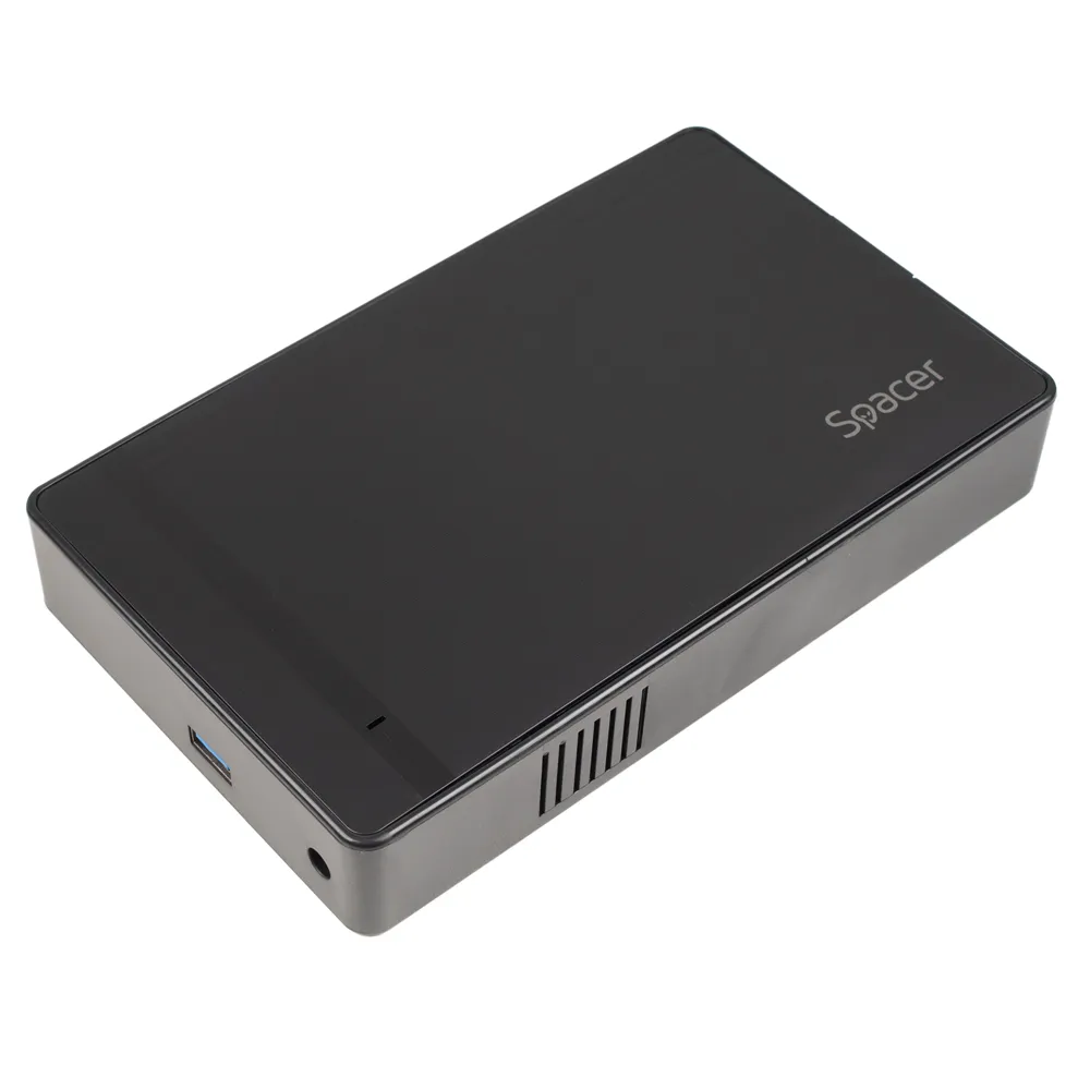 Rack extern SPACER negru pentru hard disk 3.5 inch cu USB 3.0