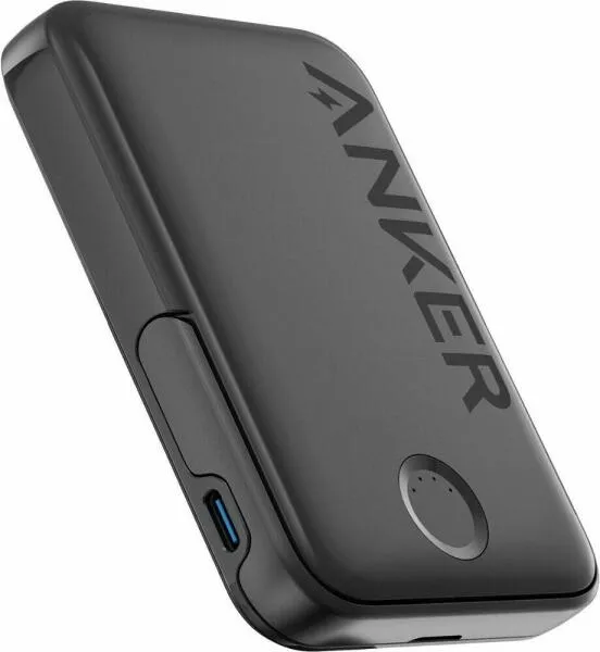 Baterie externă Anker 321 MagGo 5000 mAh negru cu suport magnetic integrat