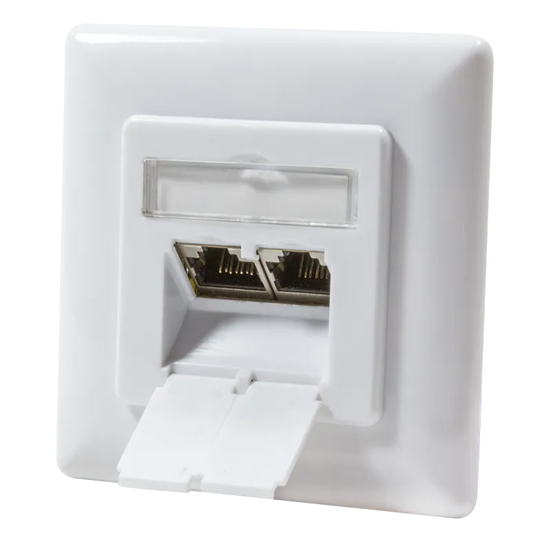 Priză RJ-45 dublu aplicabilă Logilink Cat6A ecranată alb