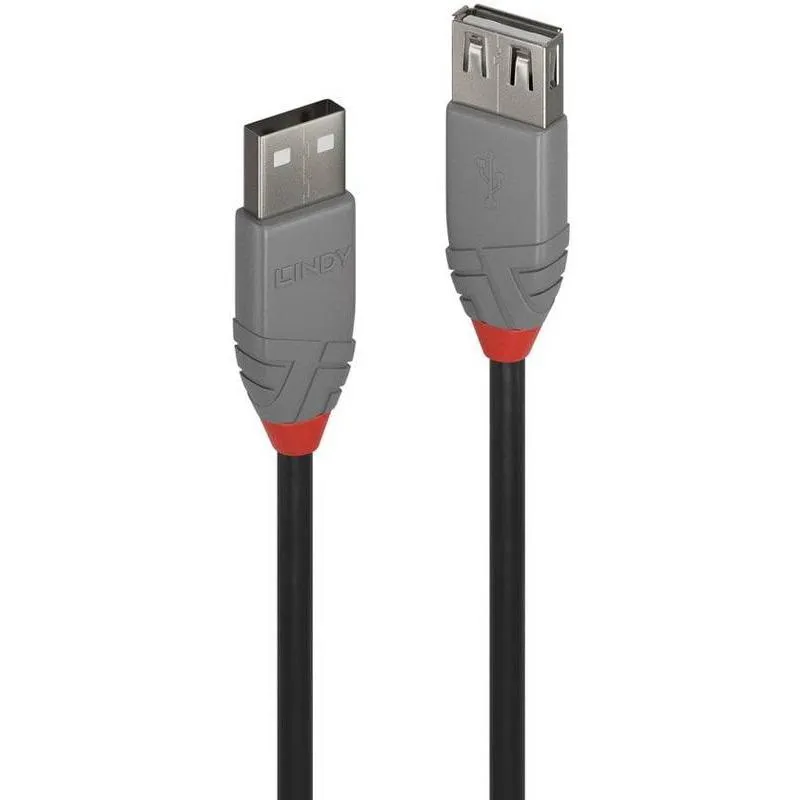Cablu USB 2.0 extensie Lindy 3 metri Type A antracit