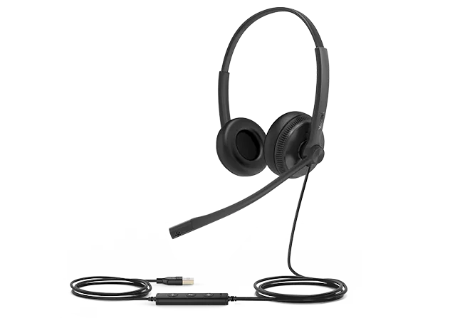 Cască Yealink UH34 Dual negru cu microfon omnidirectional