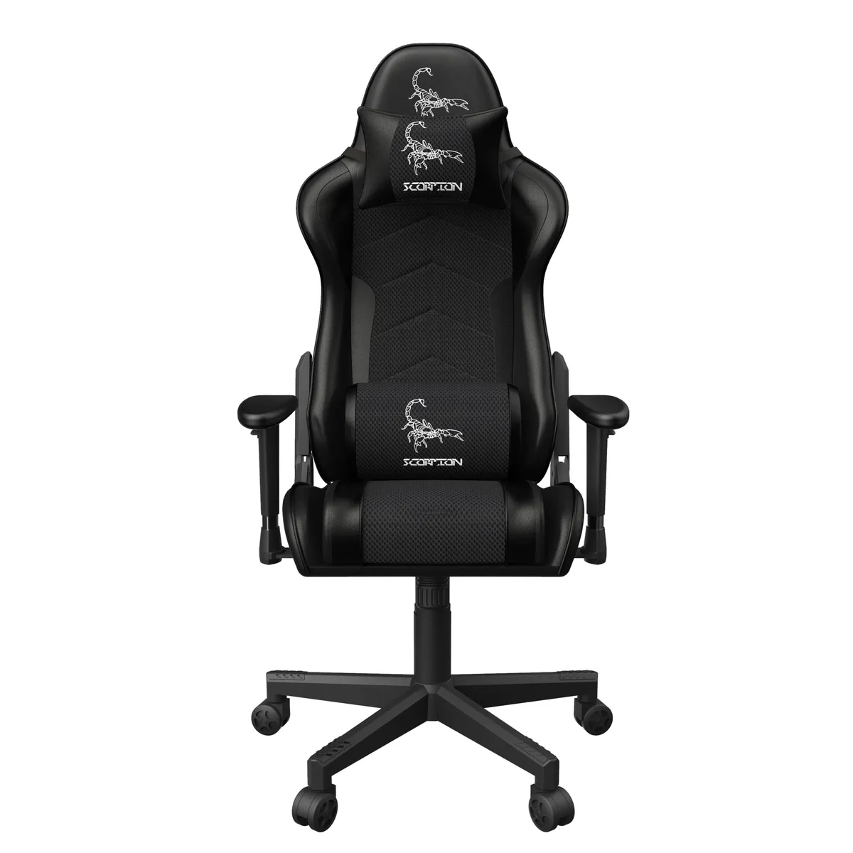 Scaun gaming Gembird Scorpion negru cu brațe ajustabile și pernă lombară