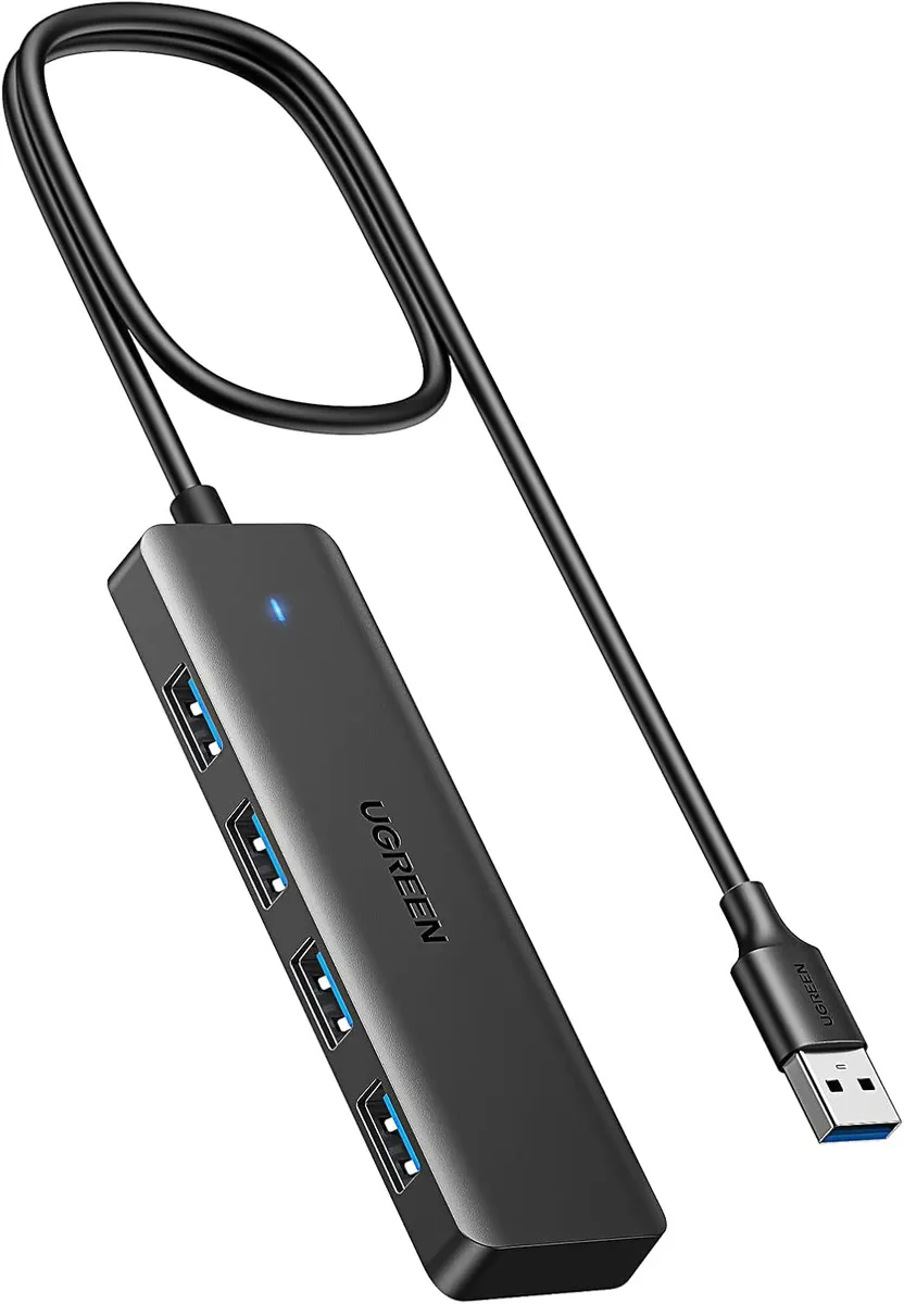 HUB extern Ugreen, "CM219" porturi USB: USB 3.0 x 4, conectare prin USB 3.0, aluminiu, lungime 60 cm, gri, "25946" (timbru verde 0.8 lei) - 6941876229468