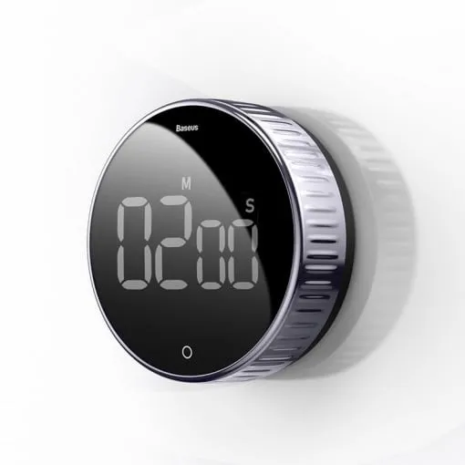 TIMER Baseus Heyo, display LED digital, setare prin rotatie, alarma sonora, magnet, 3 x baterii AAA(nu sunt incluse) "ACDJS-01" (timbru verde 0.18 lei) - 6953156216129