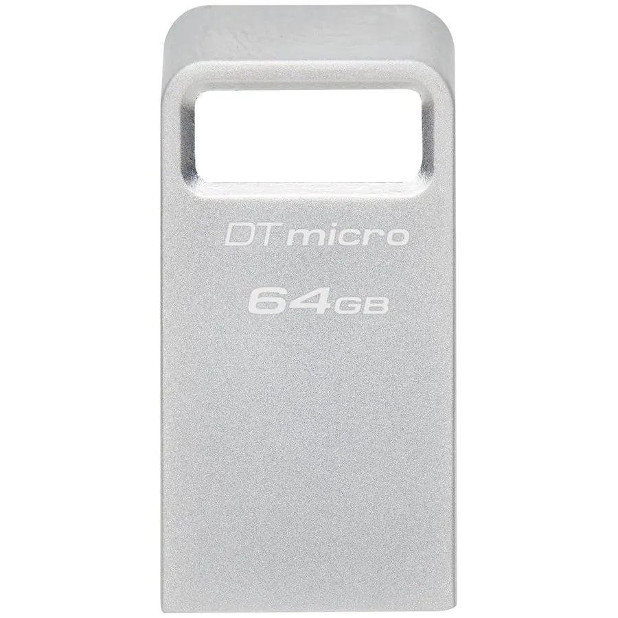 Stick USB Kingston DataTraveler Micro 64GB carcasă metal argintie