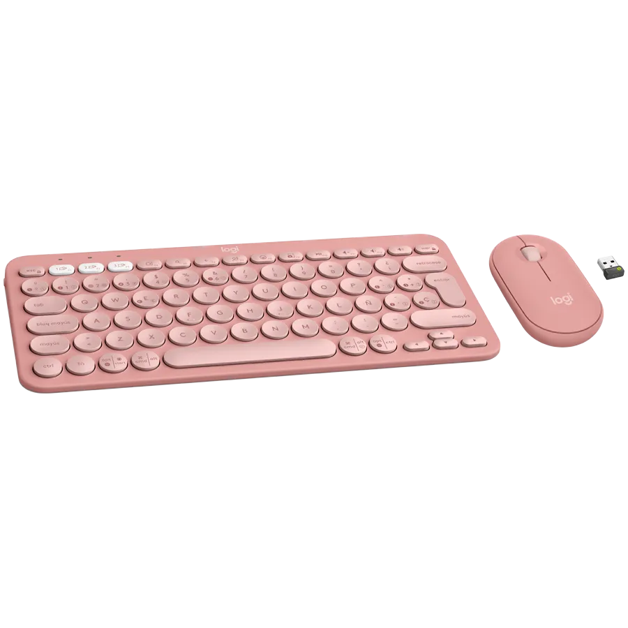 Logitech Pebble 2 Combo - tastatură și mousepad wireless roz