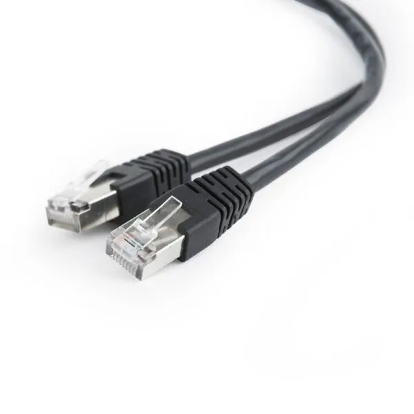 Cablu UTP Cat5e SPACER 20 m negru cu conectori RJ45