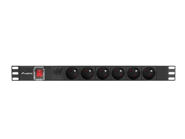 PDU 19 inch Lanberg cu 6 prize negru pentru server rack
